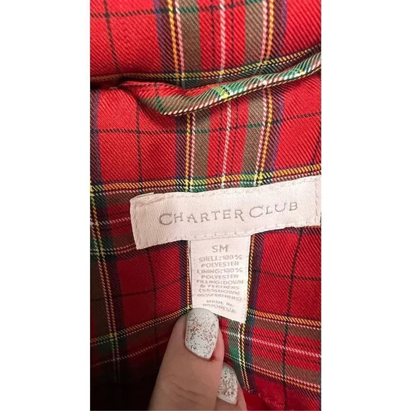 Charter Club Womens Red & Green Plaid Sleeveless Full-Zip Vest Size SM - Picture 4 of 10